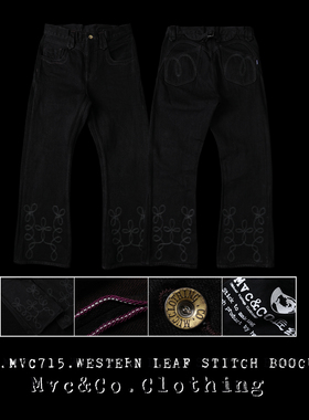 Mvc&Co.匠织LOT715赛洛纺18.5OZ绳染绣花赤耳丹宁707微喇叭牛仔裤