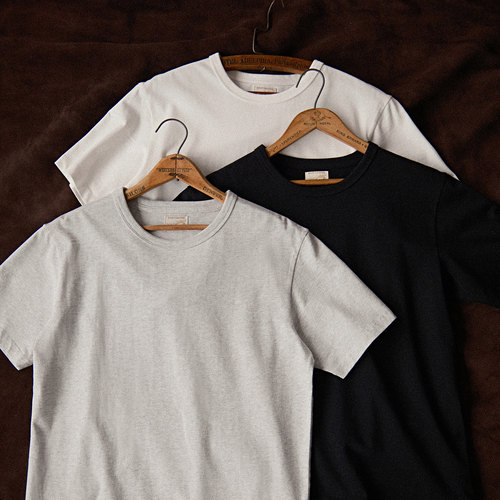 VTG系列230克32支双纱立体纯棉基础黑白灰圆领短袖T恤 MBBCAR窄幅