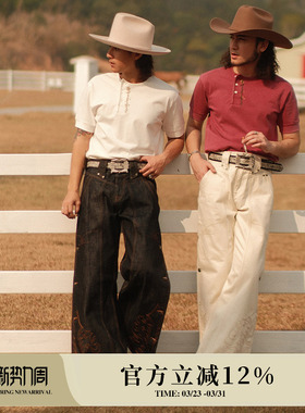 西部系列马刺15OZ定番面料Chaps恰普斯裤套设计705B高腰阔腿裤MMC