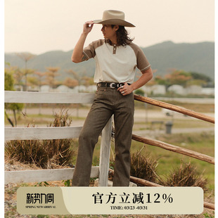 蛇穴系列二代 MMC窄幅 硫化染卡其绿西部701直筒赤耳丹宁牛仔裤