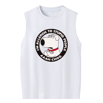 盖酷家族饺子纯棉无袖背心T恤