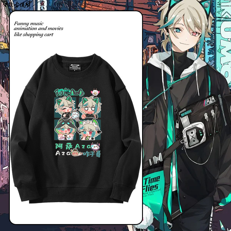 阿萨咋子哥圆领印花卫衣