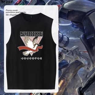 机动战士高达修拉克队队徽无袖T恤日系二次元青少年纯棉背心衣服