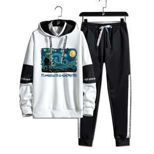 塞尔达传说联名梵高星空周边卫衣长裤两件套装男女儿童秋冬衣服潮