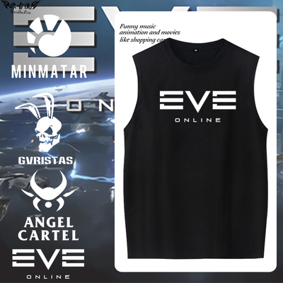 EVE星战前夜古斯塔斯POIBC游戏周边无袖T恤二次元纯棉夏季背心男