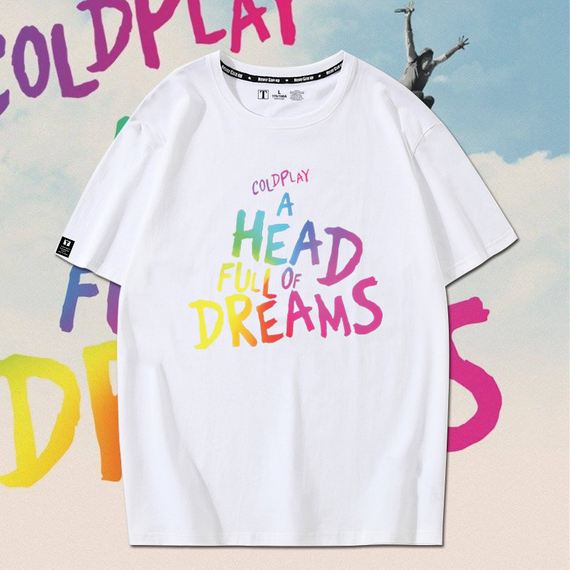 COLDPLAY酷玩乐队美式短袖T恤宽松复古Vintage男女夏季纯棉半袖潮图片