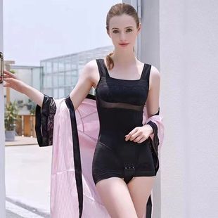 居家女美传计塑身连体女士收腹提臀养护束腰美体透气夏季带胸垫女