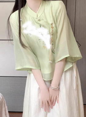 街头户外女新中式禅意国风改良旗袍两件套日常时尚少女套装春夏新