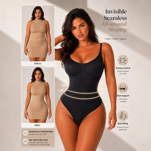 Seamless Tummy Control Thong ShapewearHigh Waist Body Shaper