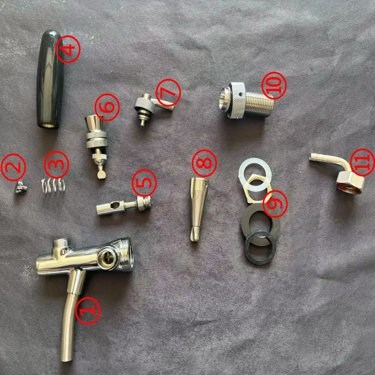 啤酒龙头扎啤机酒头配件维修配件精酿龙头易损件啤酒分发设备配件