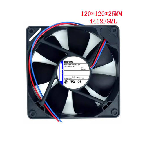 全新原装德国风机 TYP 4412FGML风扇 12V 2W 12025 12CM机箱散热
