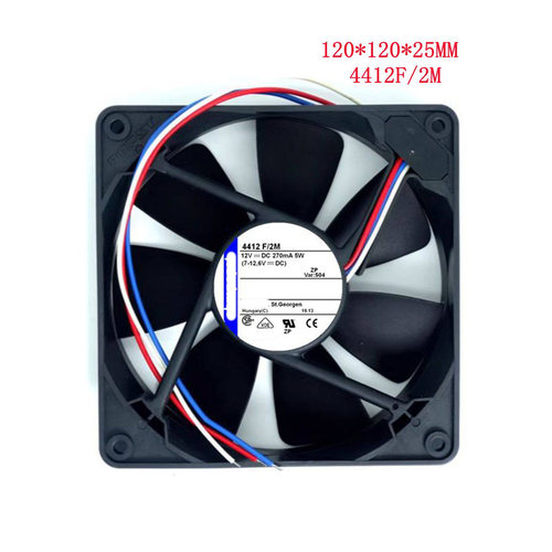 全新原装德国 TYP 4412F/2M风扇 12025 12V 3.2W机箱机柜散热风扇