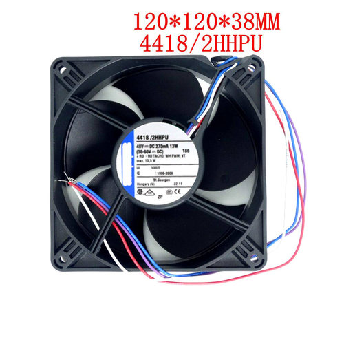 全新德国风机12cm 4418/2HHPU 12038 48V 13W IP68防水散热风扇