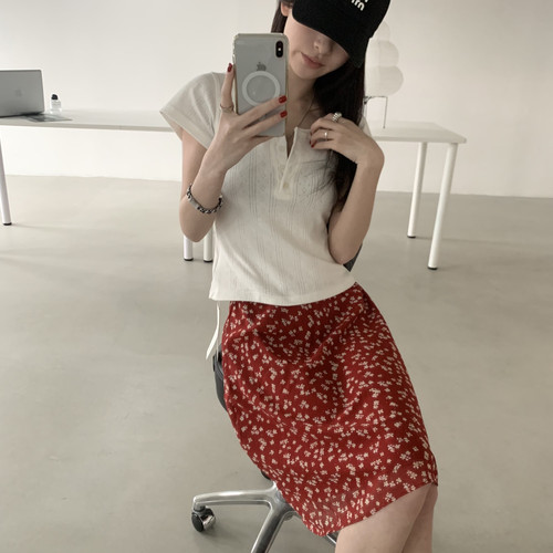 TABLE-花图案印花高腰A字裙韩系田园ins爆火百搭半裙半身裙36561