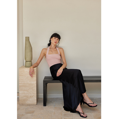 MADEINAM24夏仙气优雅氛围感45°斜裁分割设计鱼尾裙摆半身裙