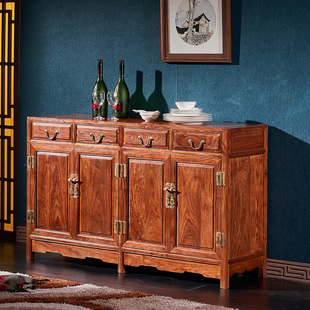 红木收纳柜餐柜刺猬紫檀实木家俱可移动新中式花梨木简约收纳柜