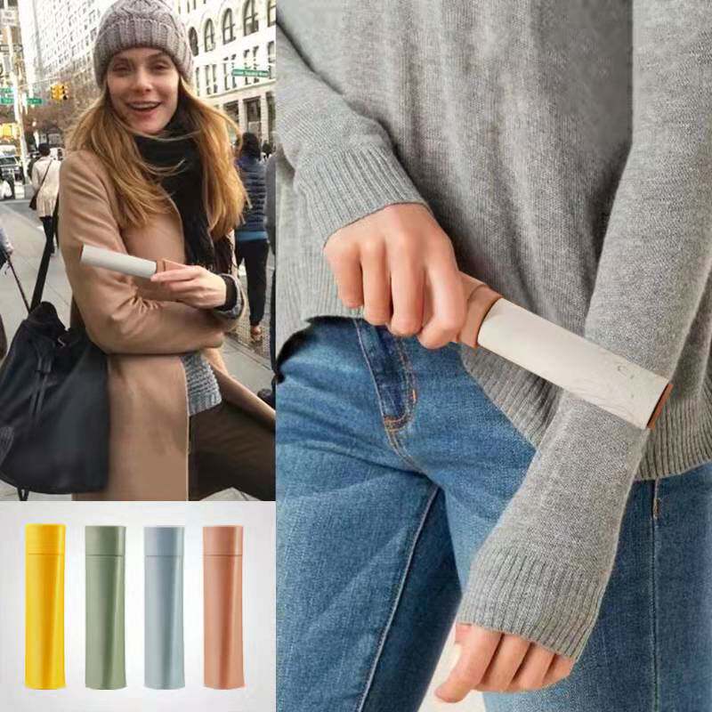 粘毛器滚刷家用可撕式滚筒衣物去毛刷清洁便携式口红造型粘毛滚刷