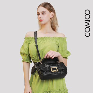 小方包2024新款 牛皮菱格斜挎包手提小包包 高美高设计师款 COMICO