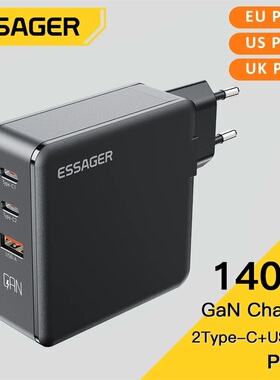 Essager 140W GaN USB Type C Charger PD 3.1 Quick Charge USB C Charging氮化镓港澳版UK欧规EU快充充电器