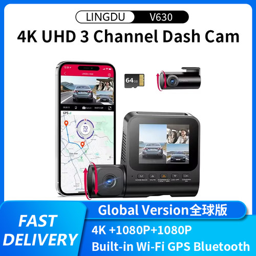 LINGDU4KDashCam3Channel