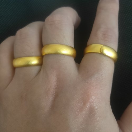 古法戒指活口男女款加厚磨砂哑光喷沙金结婚情侣开口久不掉色指环