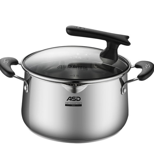 ASD/爱仕达304不锈钢汤锅家用宝宝辅食炖锅电磁炉燃气通用TS24L1Q