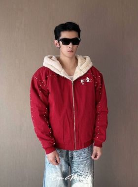 ZH25冬季New实拍美式复古毛领座山雕棉服外套男女加厚连帽保暖