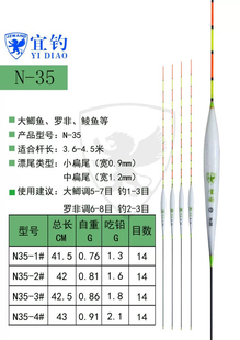 香港竞之王宜钓-N35混养纳米浮漂中长身中脚长尾中小扁尾鱼标鱼漂