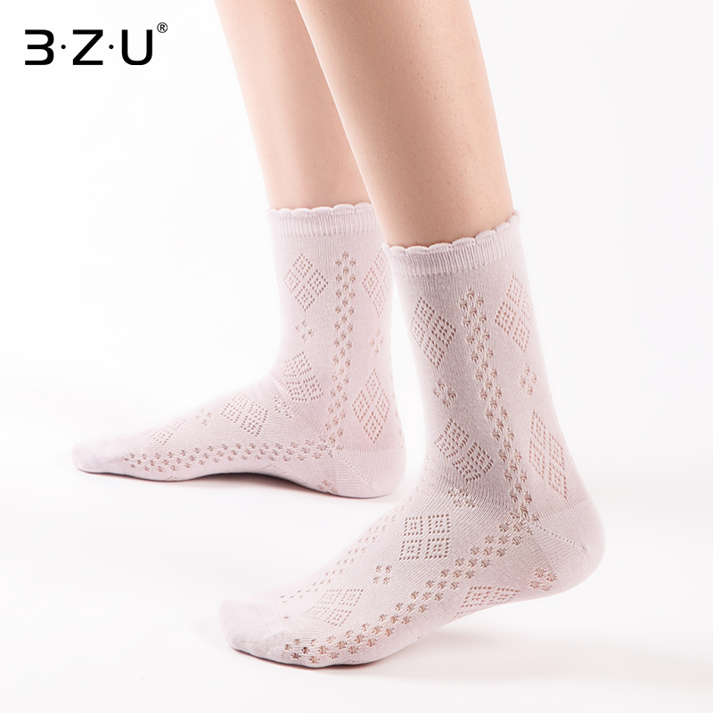 3ZU足装秀女超薄棉中邦袜子