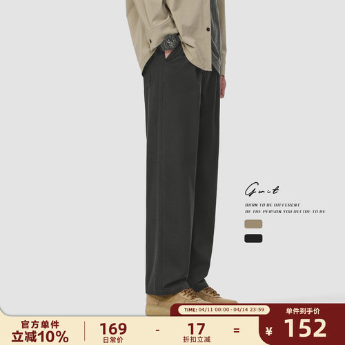GWIT 春夏薄款垂感透气美式复古工装潮牌宽松直筒轻薄休闲裤男