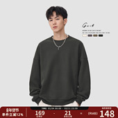 冬季 重磅美式 休闲保暖打底衫 GWIT 上衣套头衫 加绒加厚圆领卫衣男