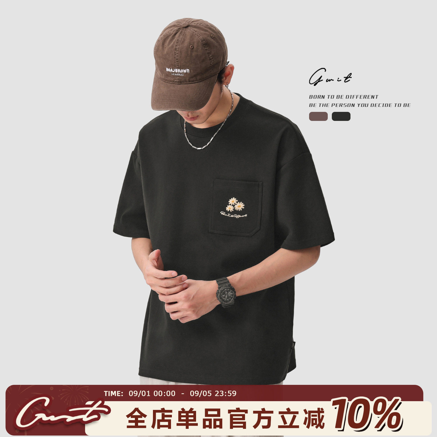 GWIT半袖夏季廓形短袖T恤图片