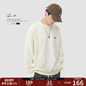 冬季 重磅美式 休闲保暖打底衫 GWIT 上衣套头衫 加绒加厚圆领卫衣男