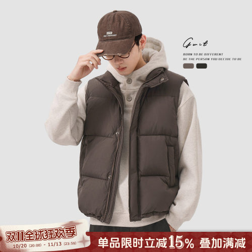 GWIT冬季加厚保暖外套男羽绒马甲
