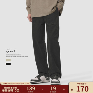 裤 GWIT 潮牌工装 复古水洗做旧cleanfit春秋cargo宽松休闲裤 男 美式