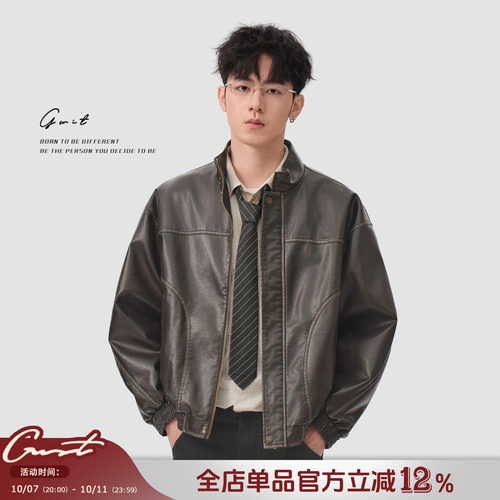 GWIT80s美式Vintage硬汉风皮衣