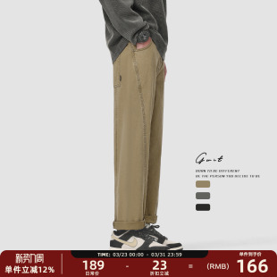 裤 GWIT 潮牌工装 复古水洗做旧cleanfit春秋cargo宽松休闲裤 男 美式