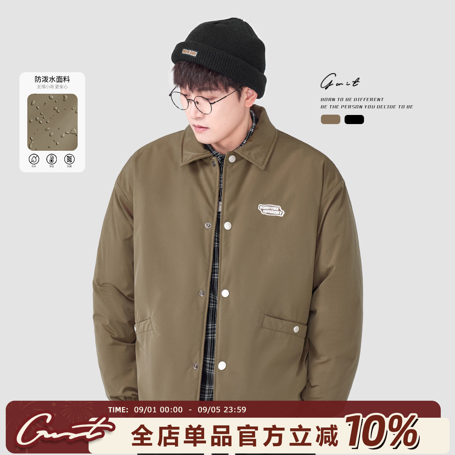 GWIT冬季三防翻领棉服图片