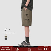 轻薄冰丝透气凉感休闲中裤 高街夏季 薄款 五分工装 男 GWIT 短裤 美式