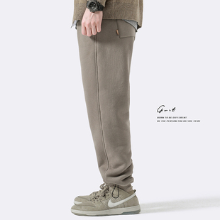 宽松休闲加绒加厚束脚运动卫裤 GWIT 新款 冬季 男 400g重磅美粒绒