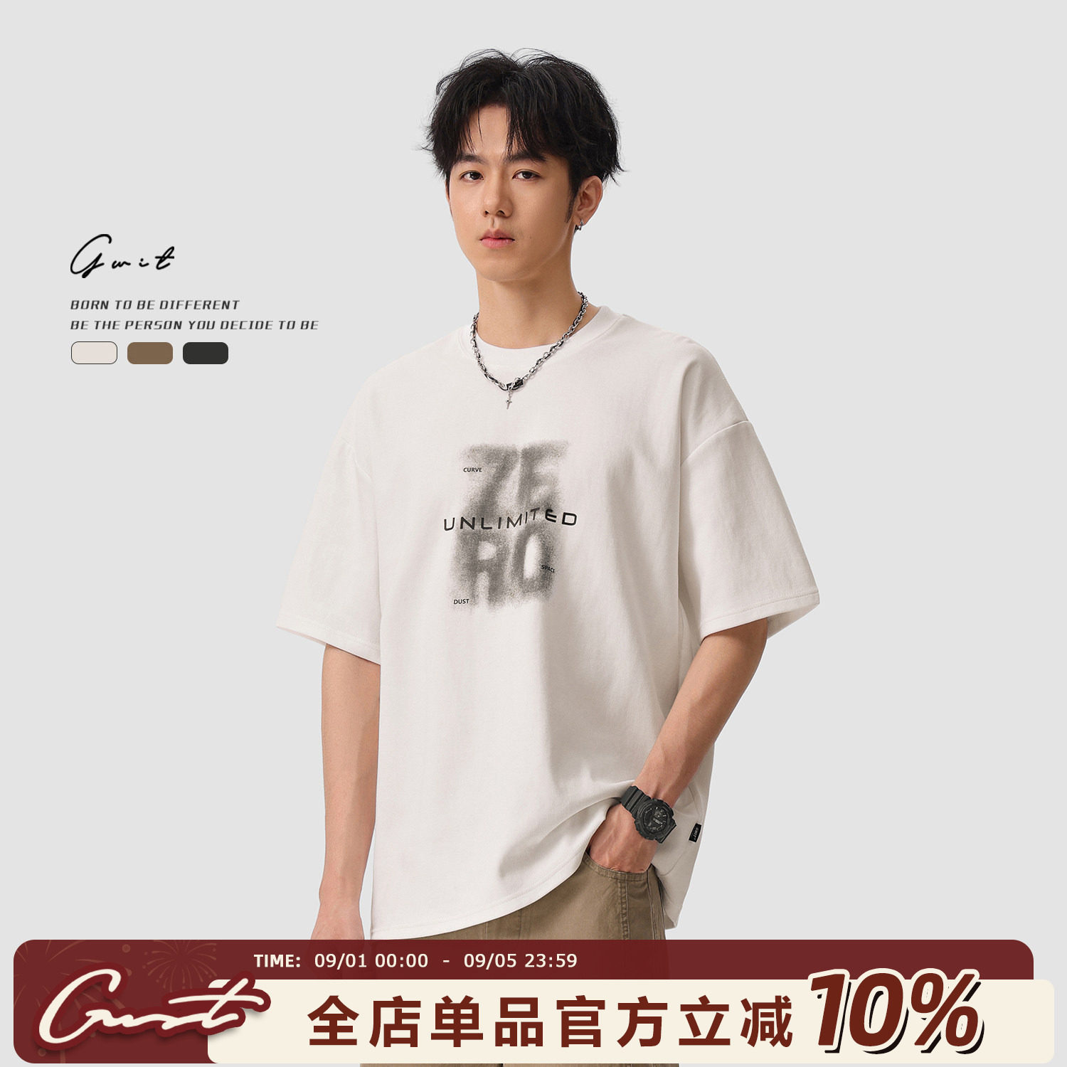 GWIT半袖夏季廓形短袖T恤图片
