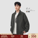 毛呢外套男 保暖夹棉棉服短款 GWIT 重磅美拉德廓形呢子夹克冬季