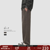 GWIT 男 加厚休闲裤 美拉德霜花复古重磅奥粒绒冬季 保暖阔腿加绒裤