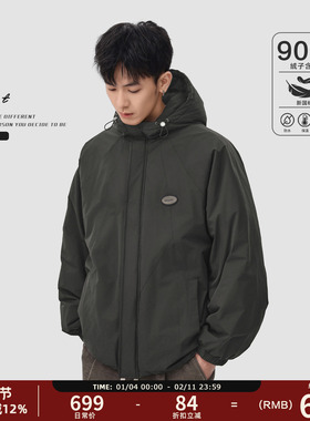 GWIT 90绒硬壳解构户外三防冬季保暖外套夹克加厚连帽羽绒服男
