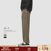 春秋潮牌高街抽绳束脚运动休闲裤 GWIT 卫裤 复古垂感工装 男 美式