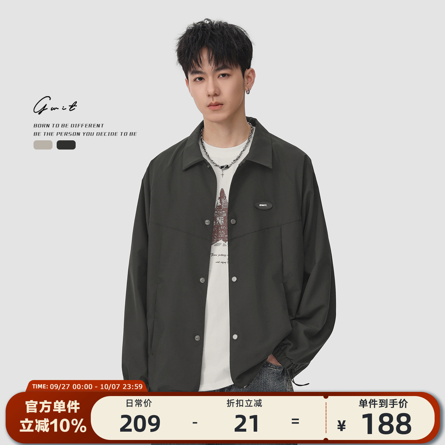 GWIT夹克休闲上衣工装外套男士