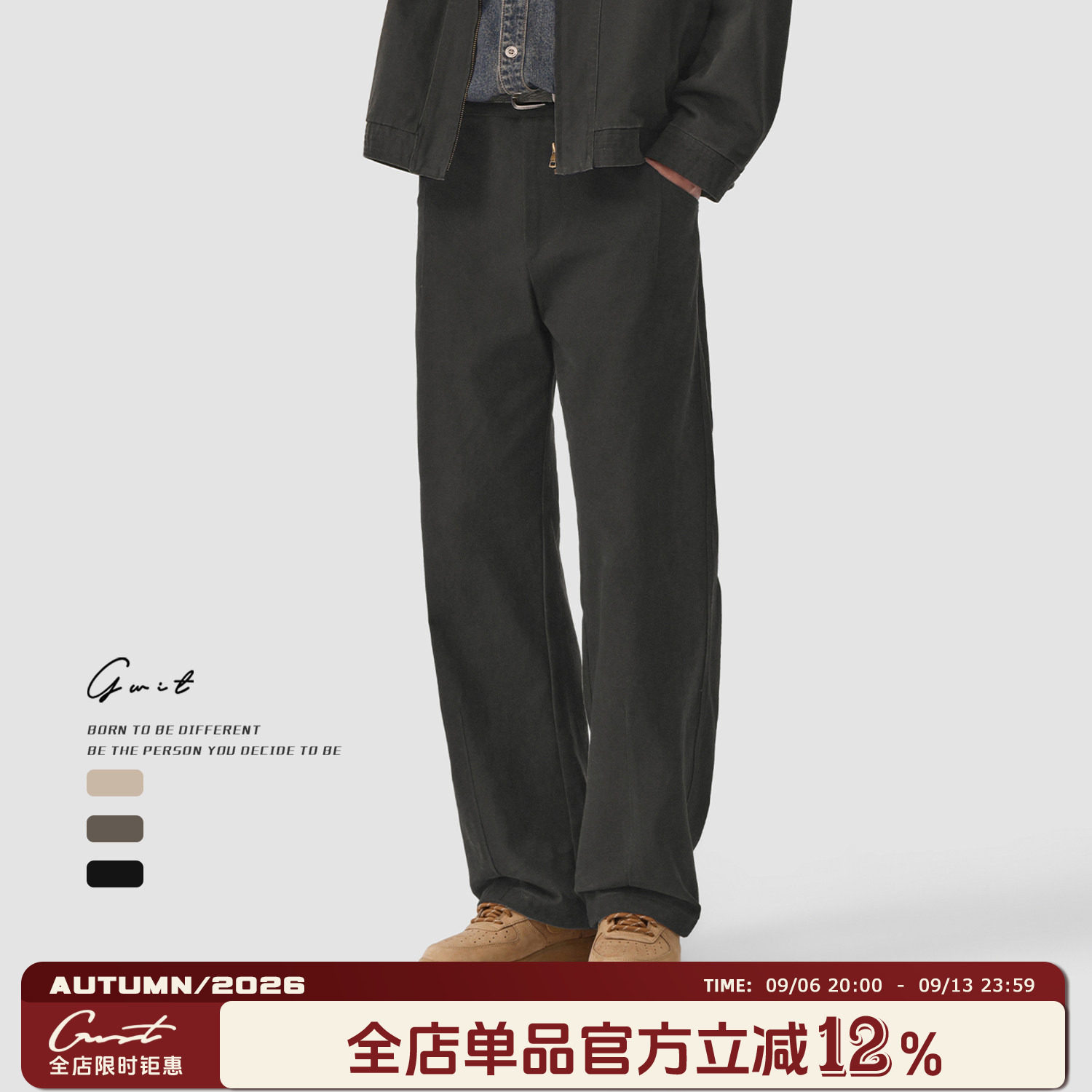 GWITPatina擦色做旧工装裤图片