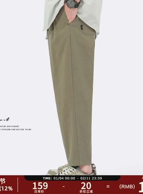 GWIT 高捻水洗棉 轻薄夏季新款美式直筒潮流小脚工装休闲九分裤男