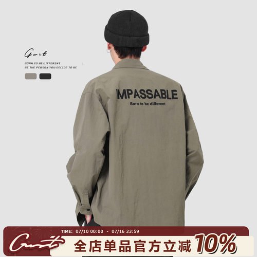 GWIT春秋长袖美式复古工装衬衫男
