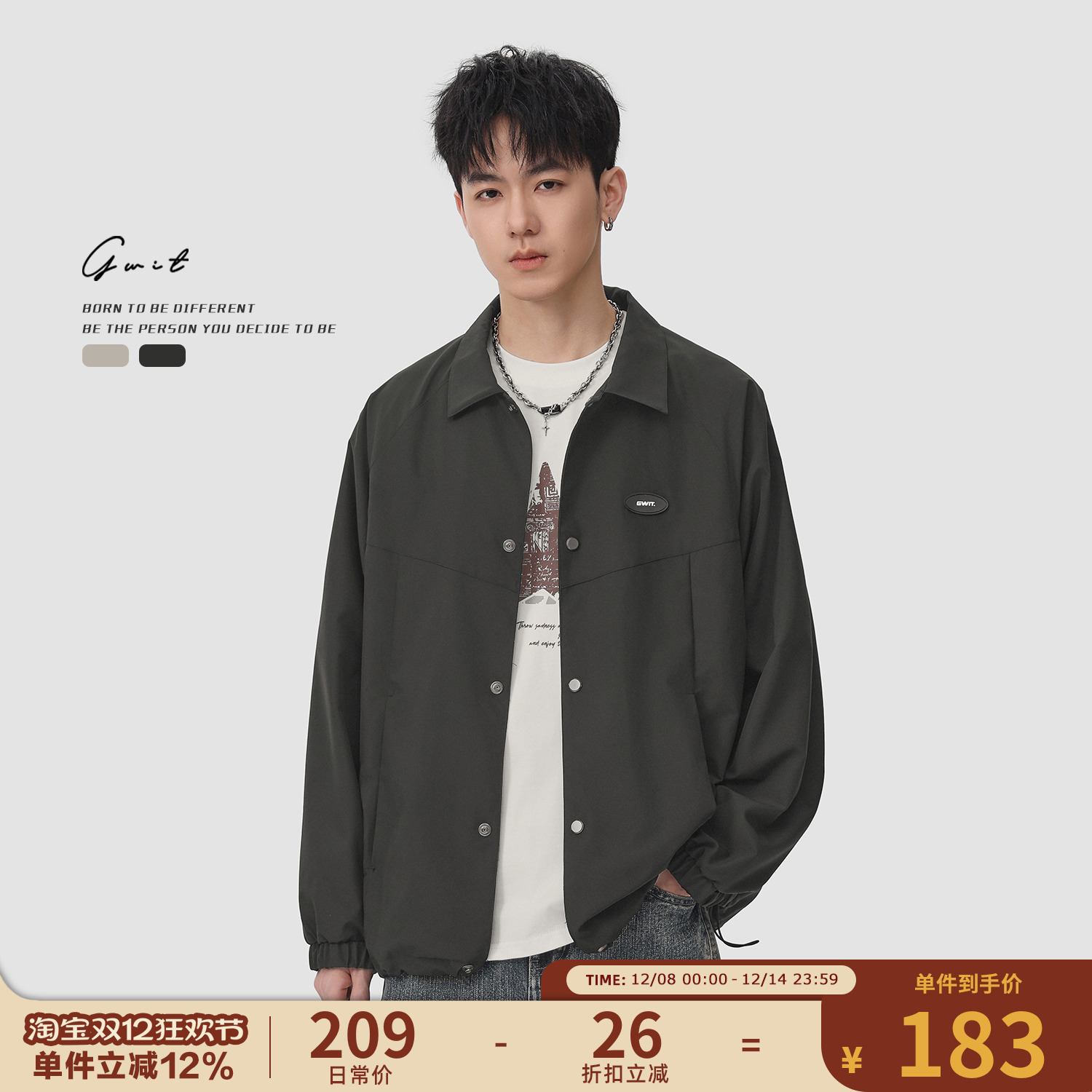GWIT夹克休闲上衣工装外套男士